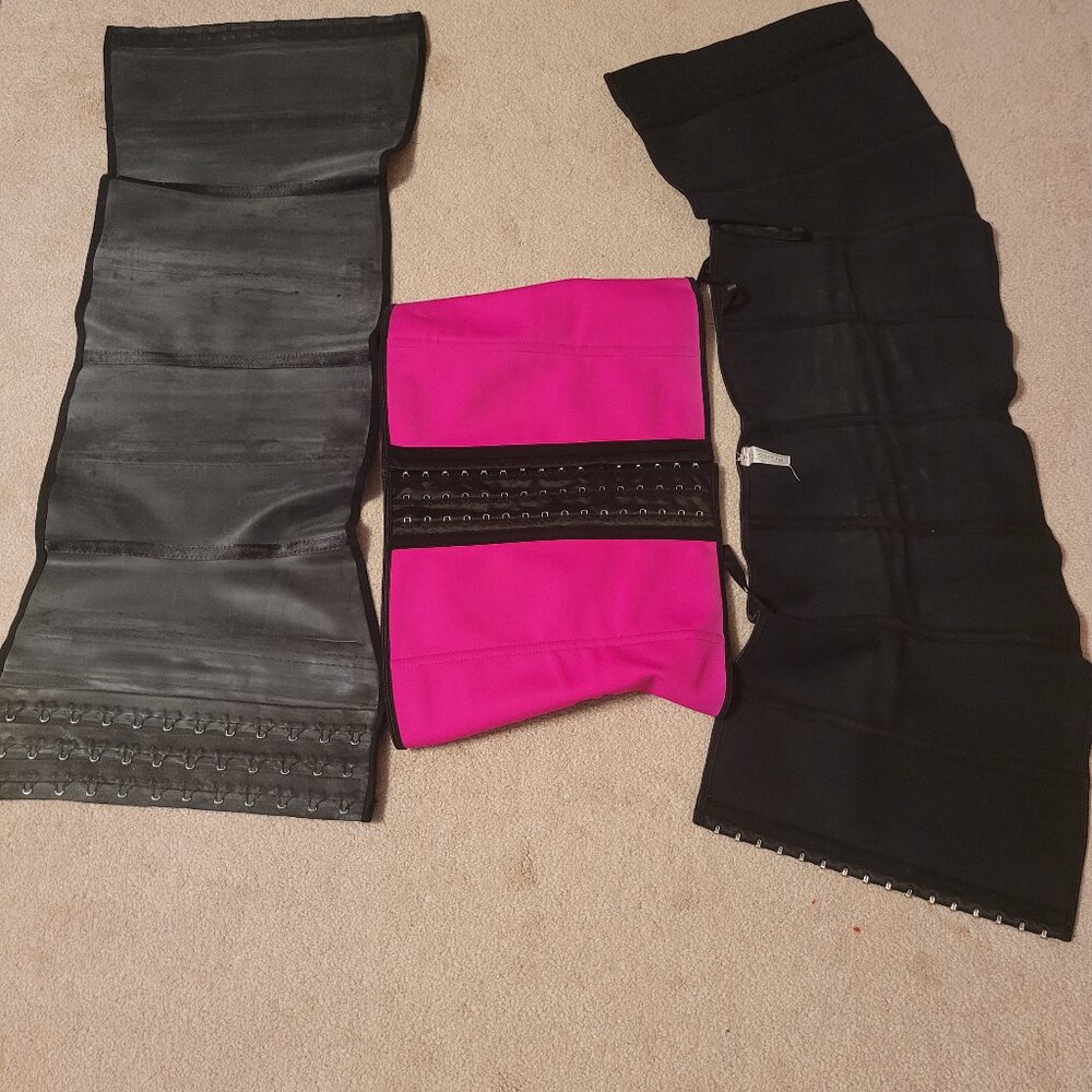 Set 3 waist trainers slimming body suit xl